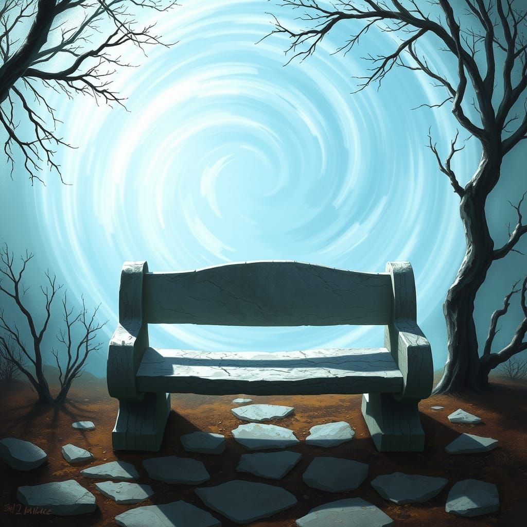 Psijic Portal in Dreamwalk, a Swirling Portal of Pale Blue H...