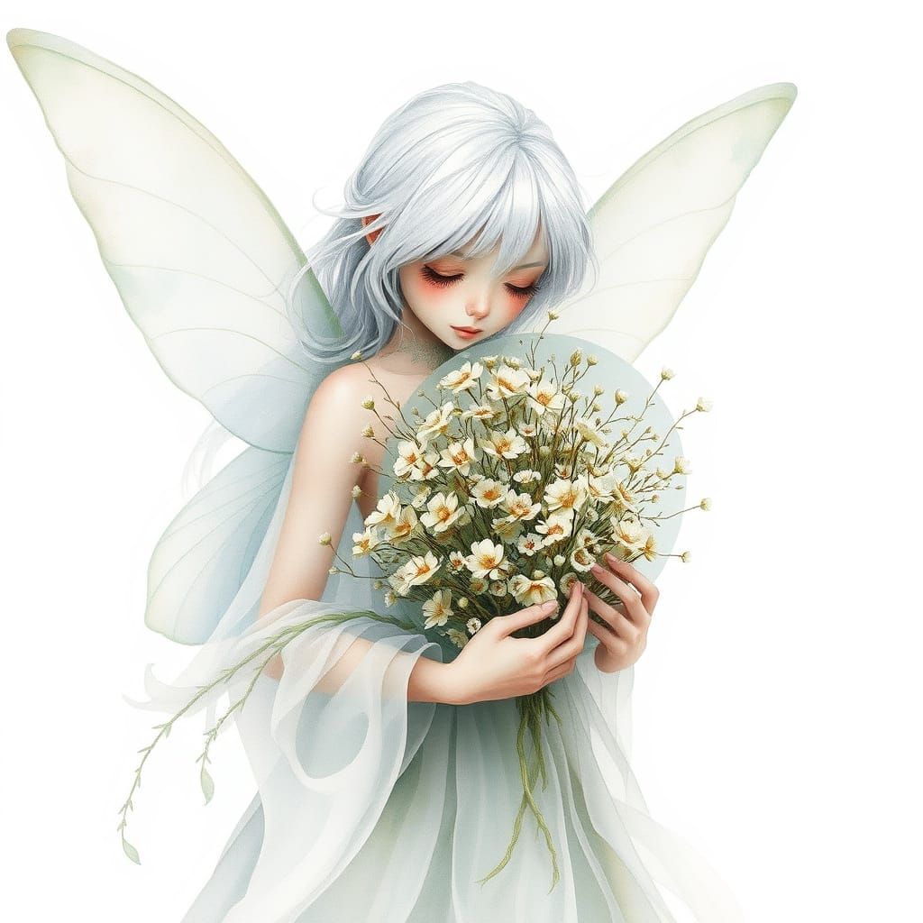 Ethereal Moss Fairy with Delicate Shield