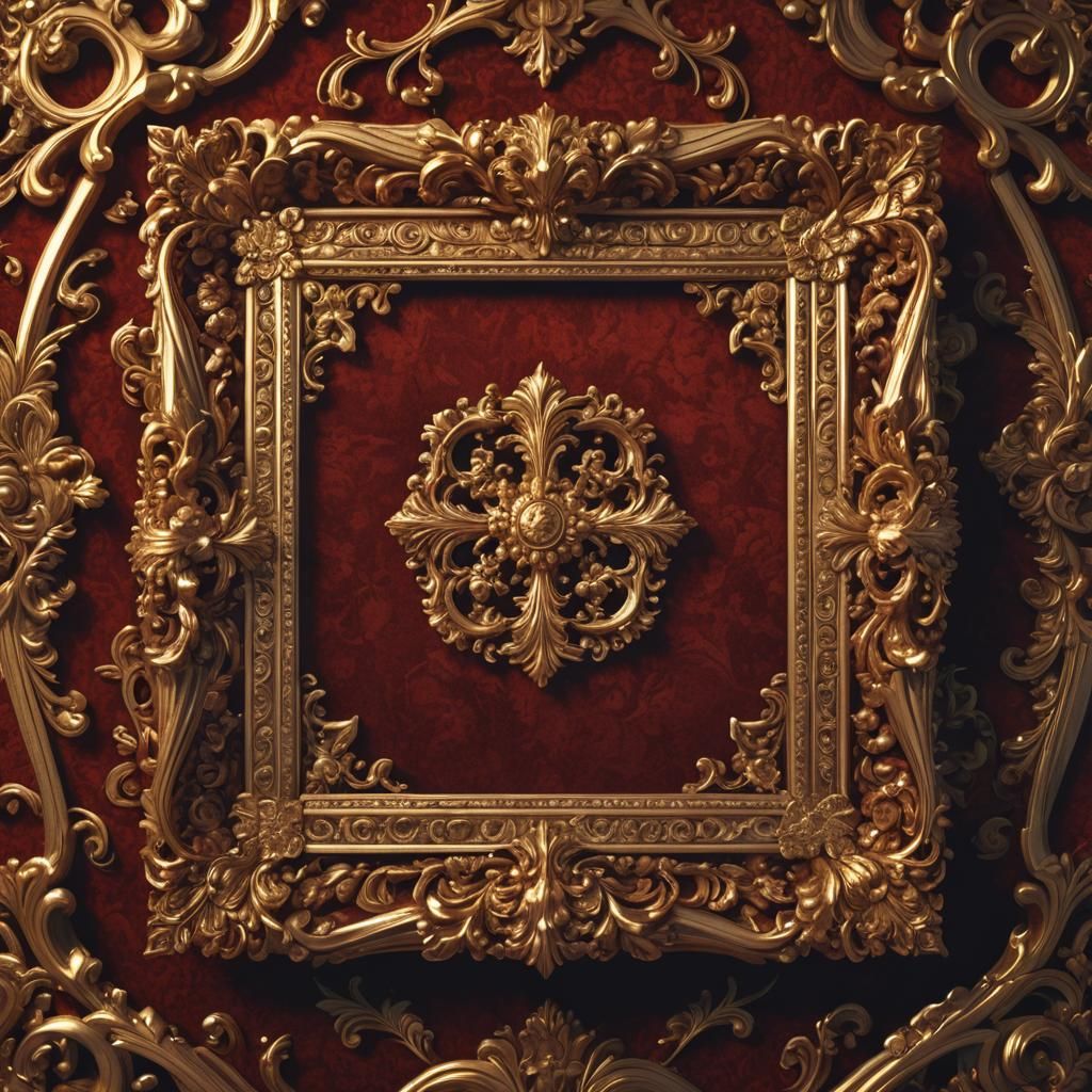 Baroque Gold Frame with Intricate Carvings