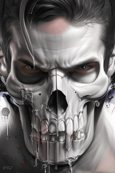 The Punisher Portrait: Hyperdetailed Artgerm Concept