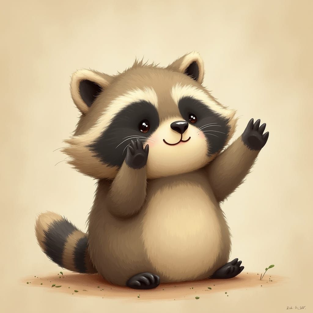 Raccoon Reaches for a Warm Hug