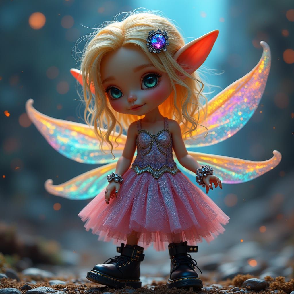 Galactic Fairy Goddess in Neon Dreamscape