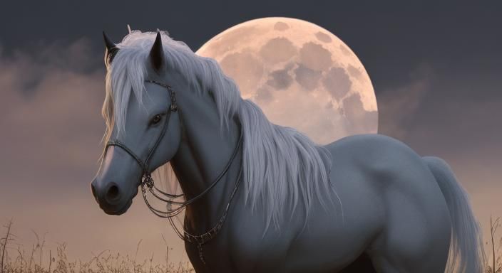 ghost horse occult spooky 13 layers high detail ghouls gobli...