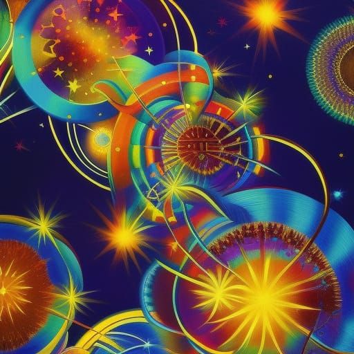 The Cosmic Carnival: Surreal Dreamlike Illustration