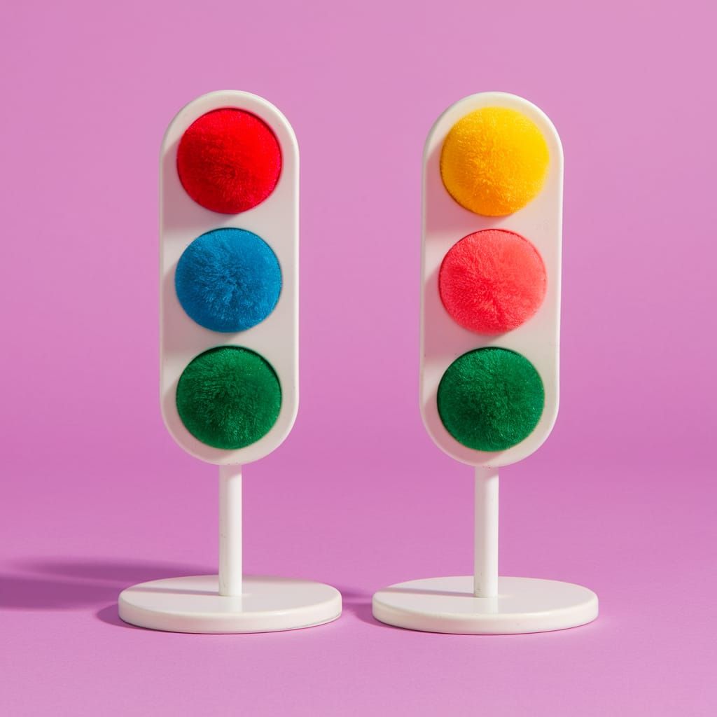 Colorful Pop Art Traffic Lights