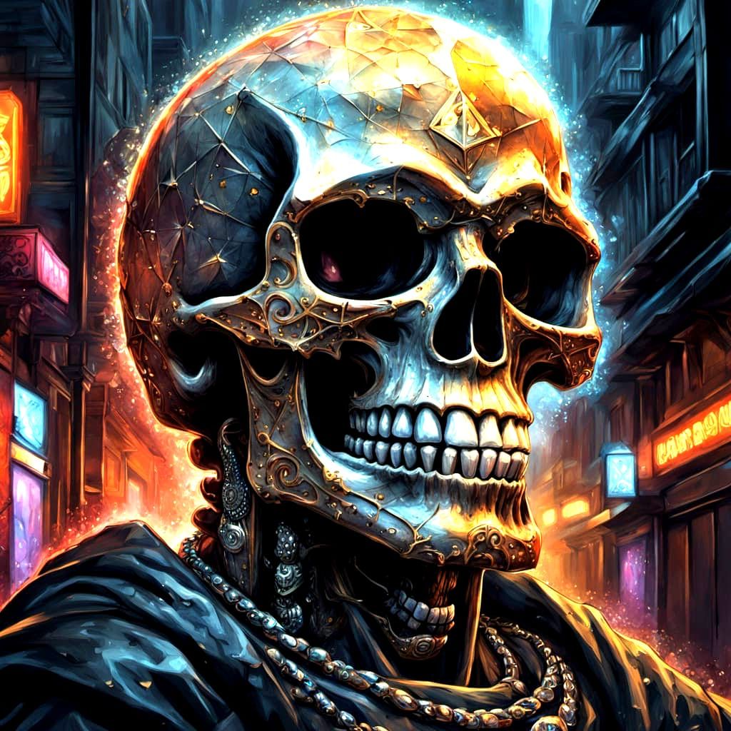 Skull street grillz XL diamonds