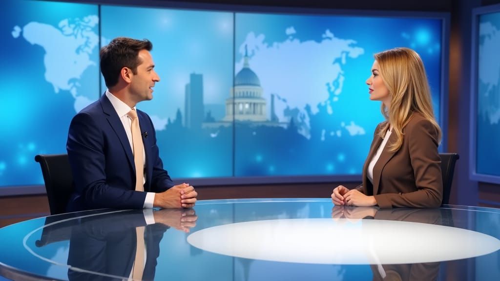 Newscasters in Impressionistic Style of Claude Monet