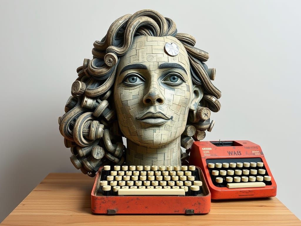 Manual Typewriters Assemblage Portrait