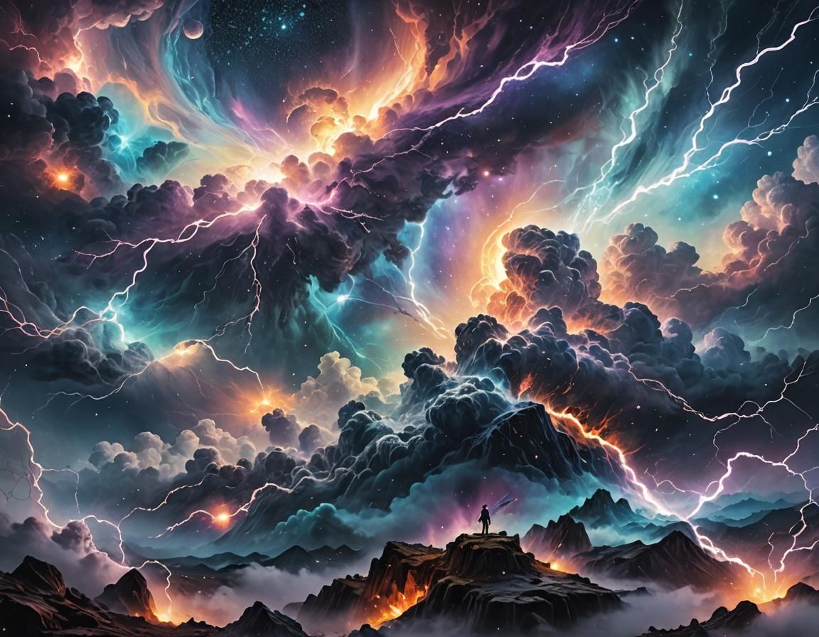 Stormy Sky in Holographic Cosmic Style