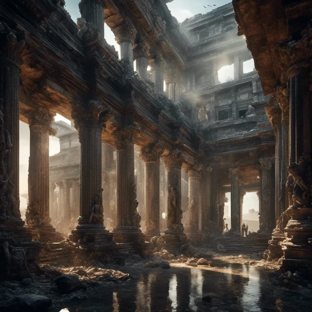 Dark Fantasy Rome: Richly Carved Hall