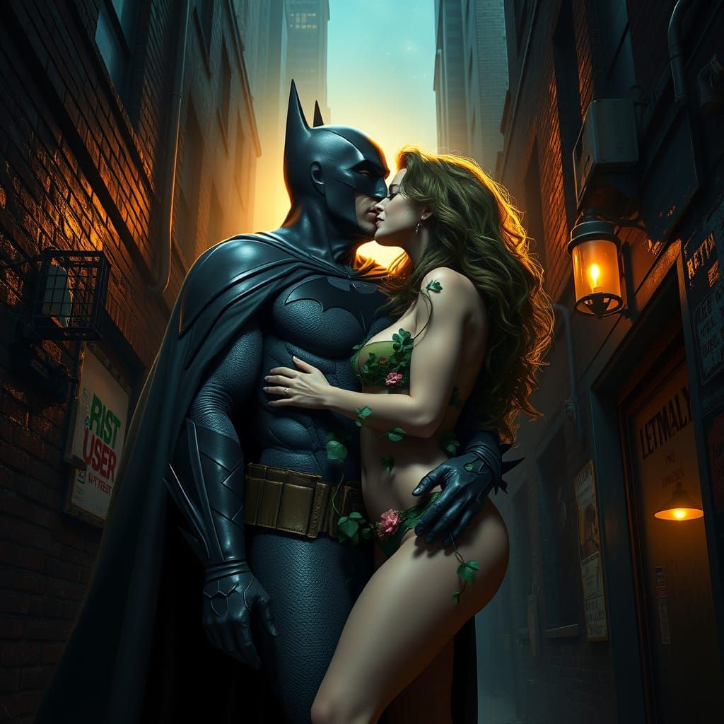 Gotham City Dark Romance in Cyberpunk Style