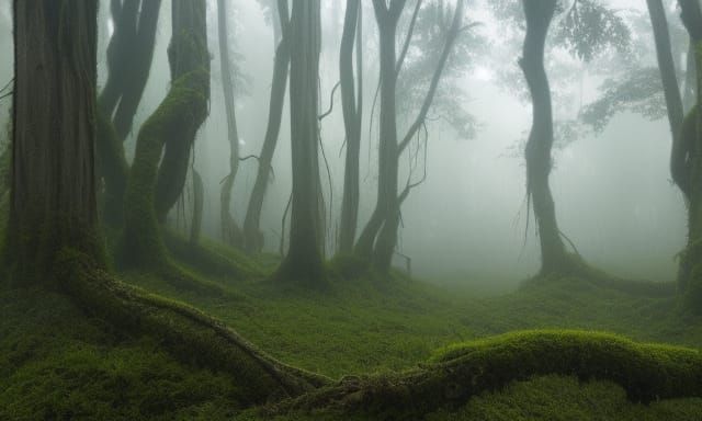 Ominous Deep Forest with Goblins and Spiders
