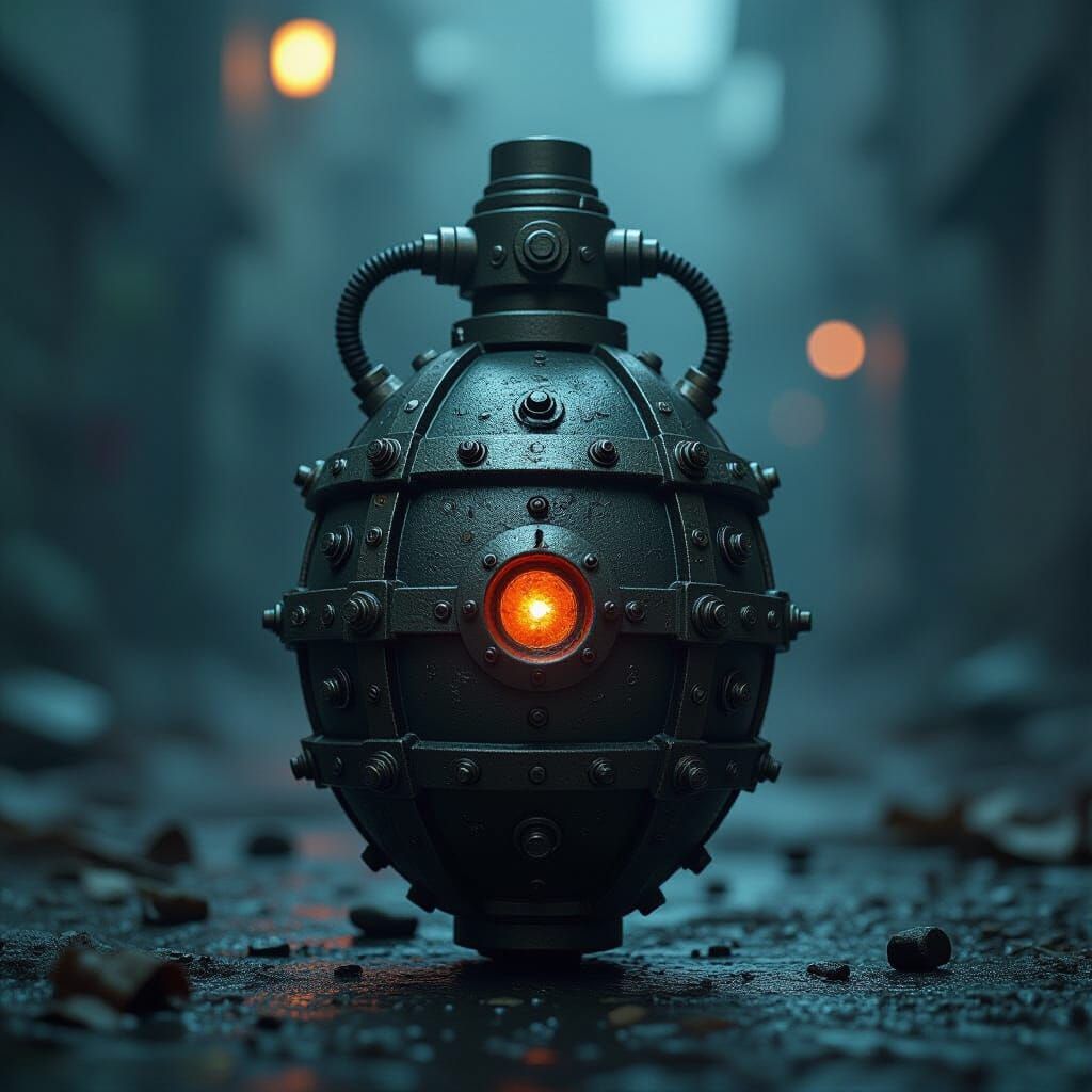 Fantasy Infernal Grenade in Cinematic Style