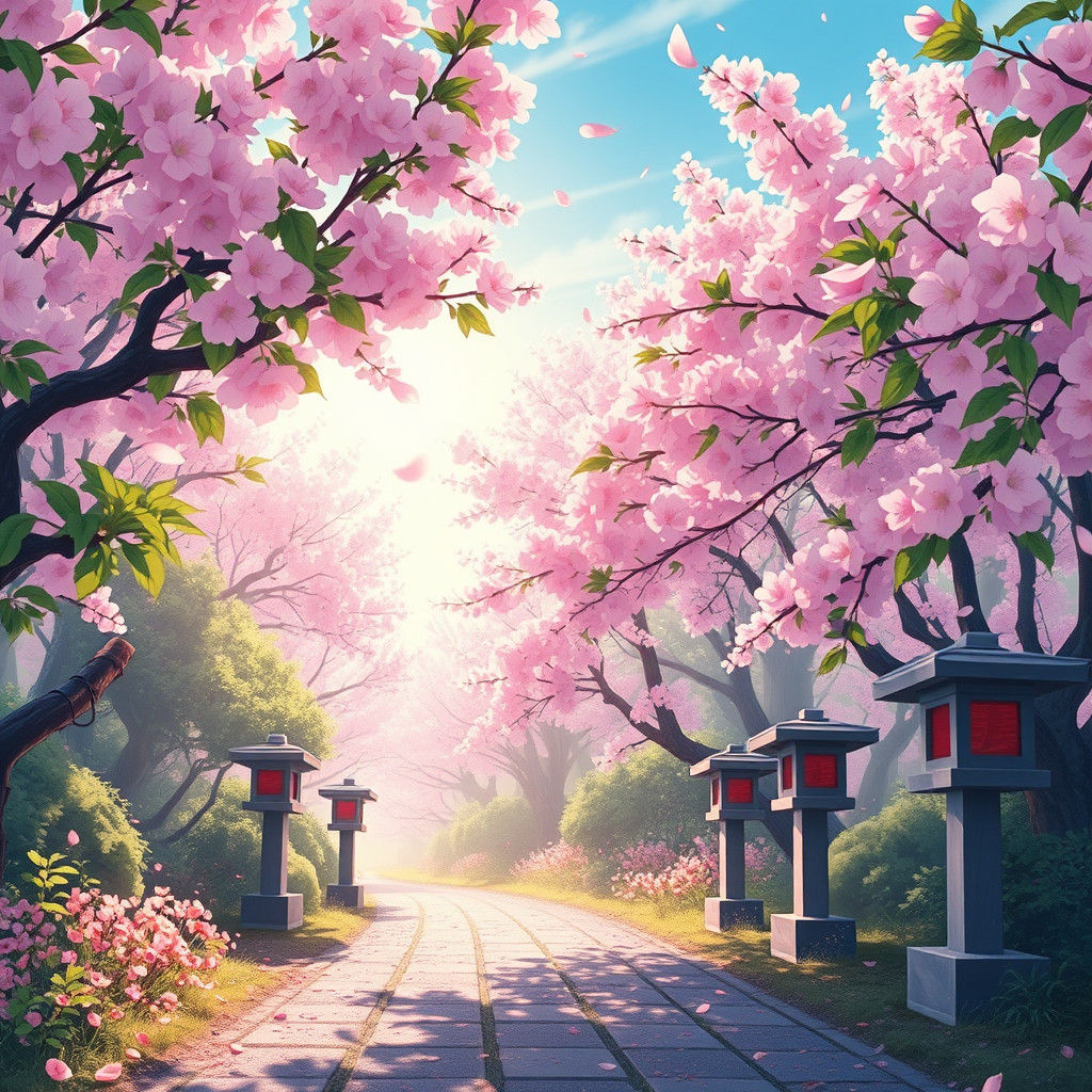 Sakura Forest: Anime Key Visual Landscape