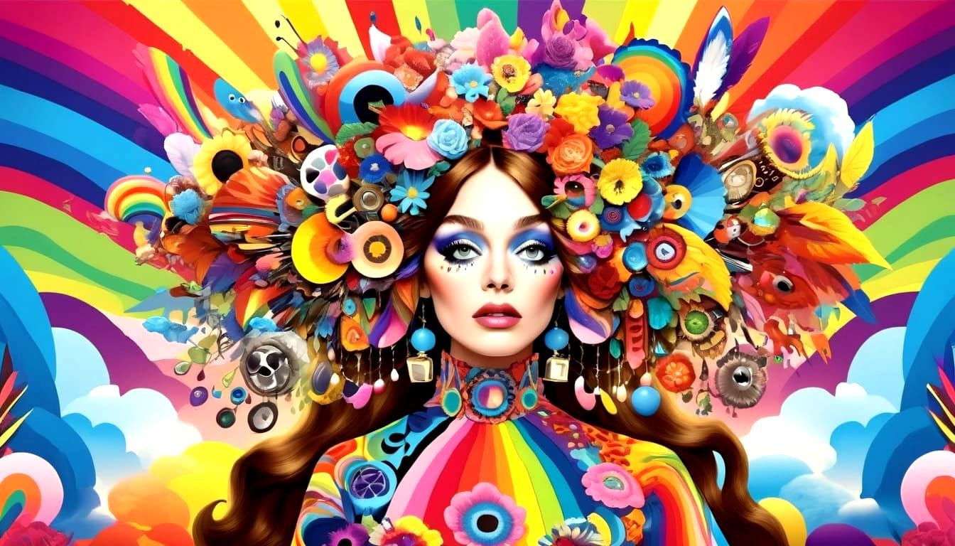 Artistic Technicolor Eccentric Abstract Art