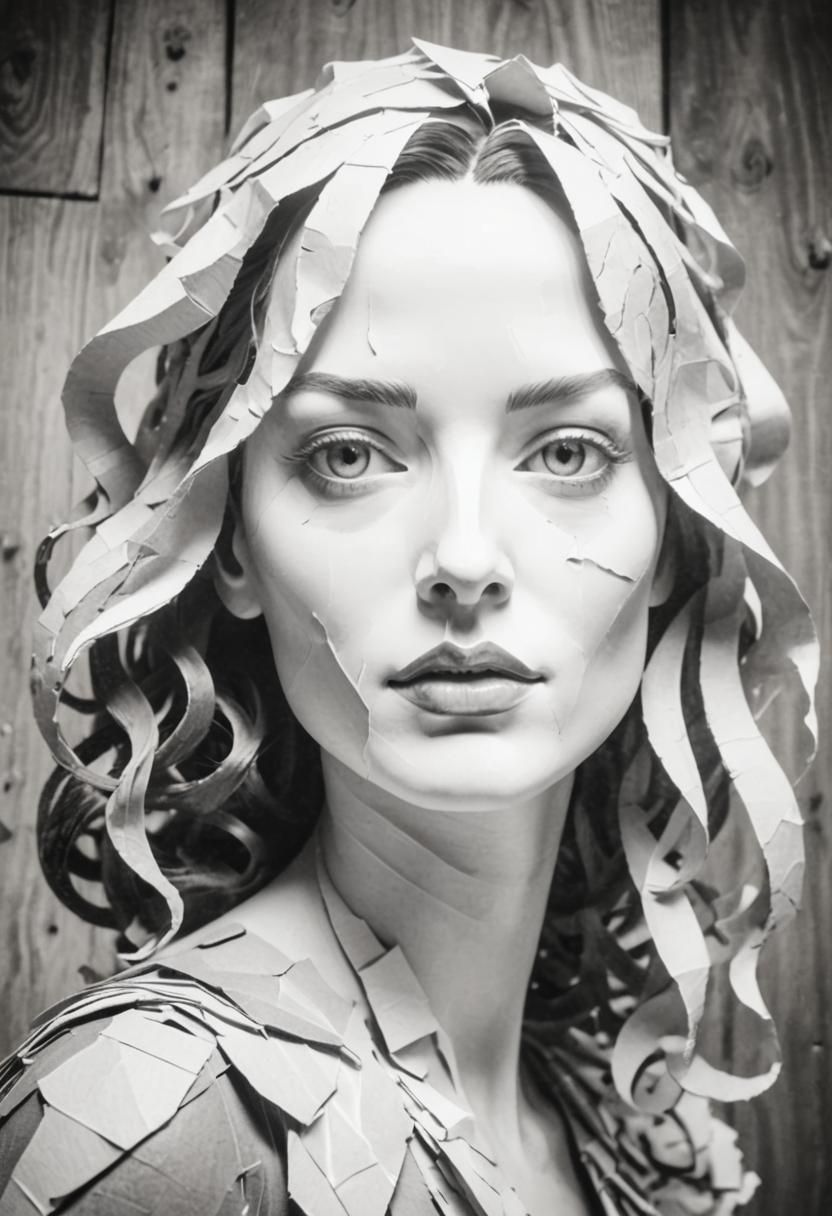 Surreal Paper Woman: Macro Photography in Warm Tones