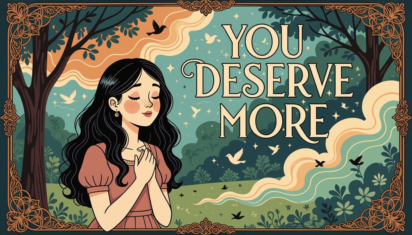 Nerdy Woman in Love, Art Deco Style