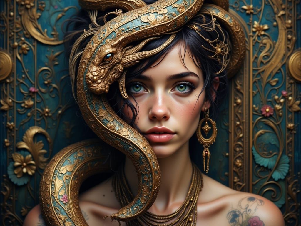 Snake Helix Portrait in Dynamic Lighting