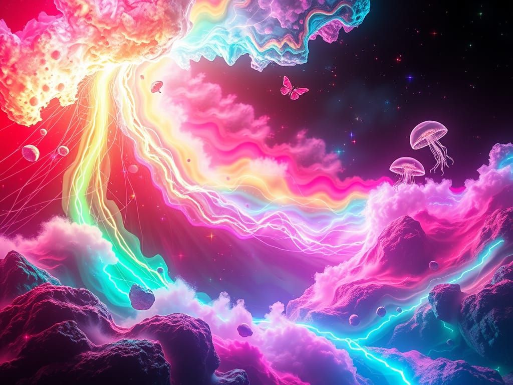 Cyberpunk Quantum Infinity Convergence in Scarlet and Emeral...