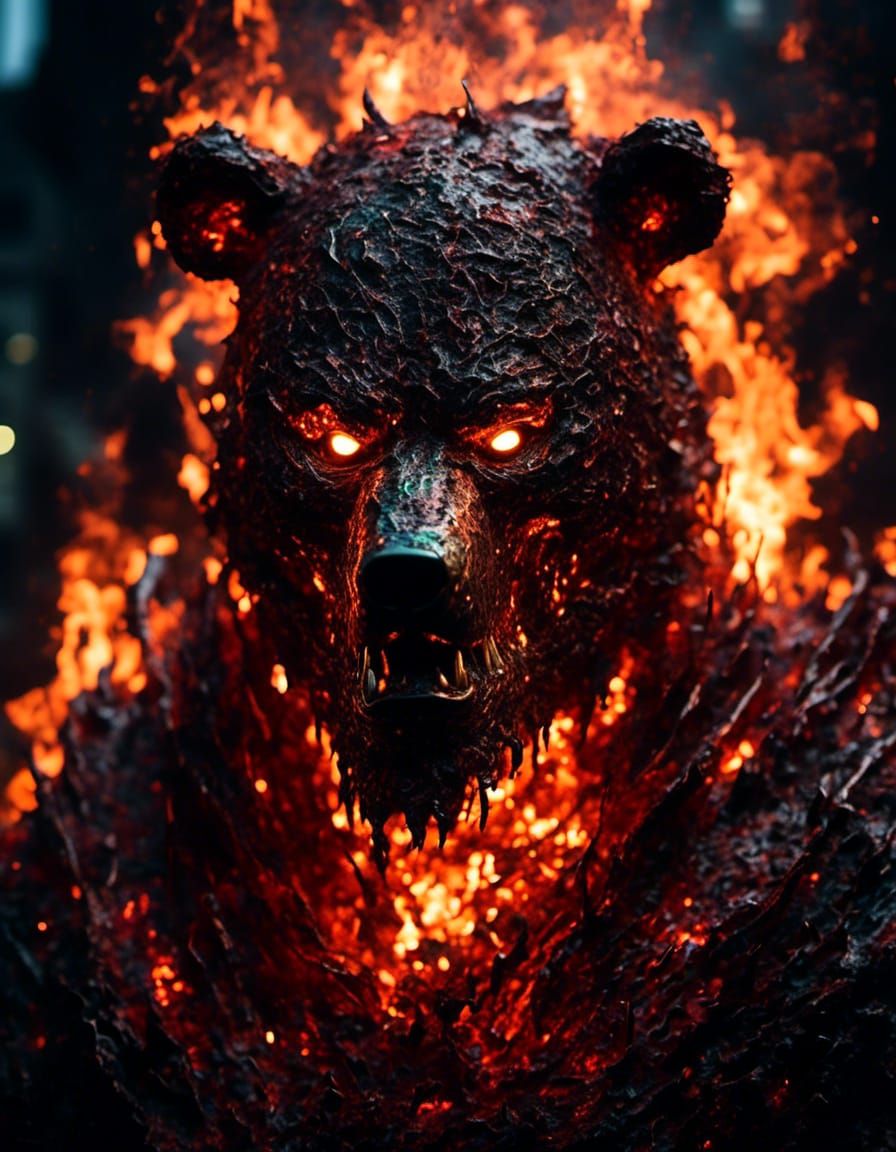 Infernal Burning Portrait in Fiery Style