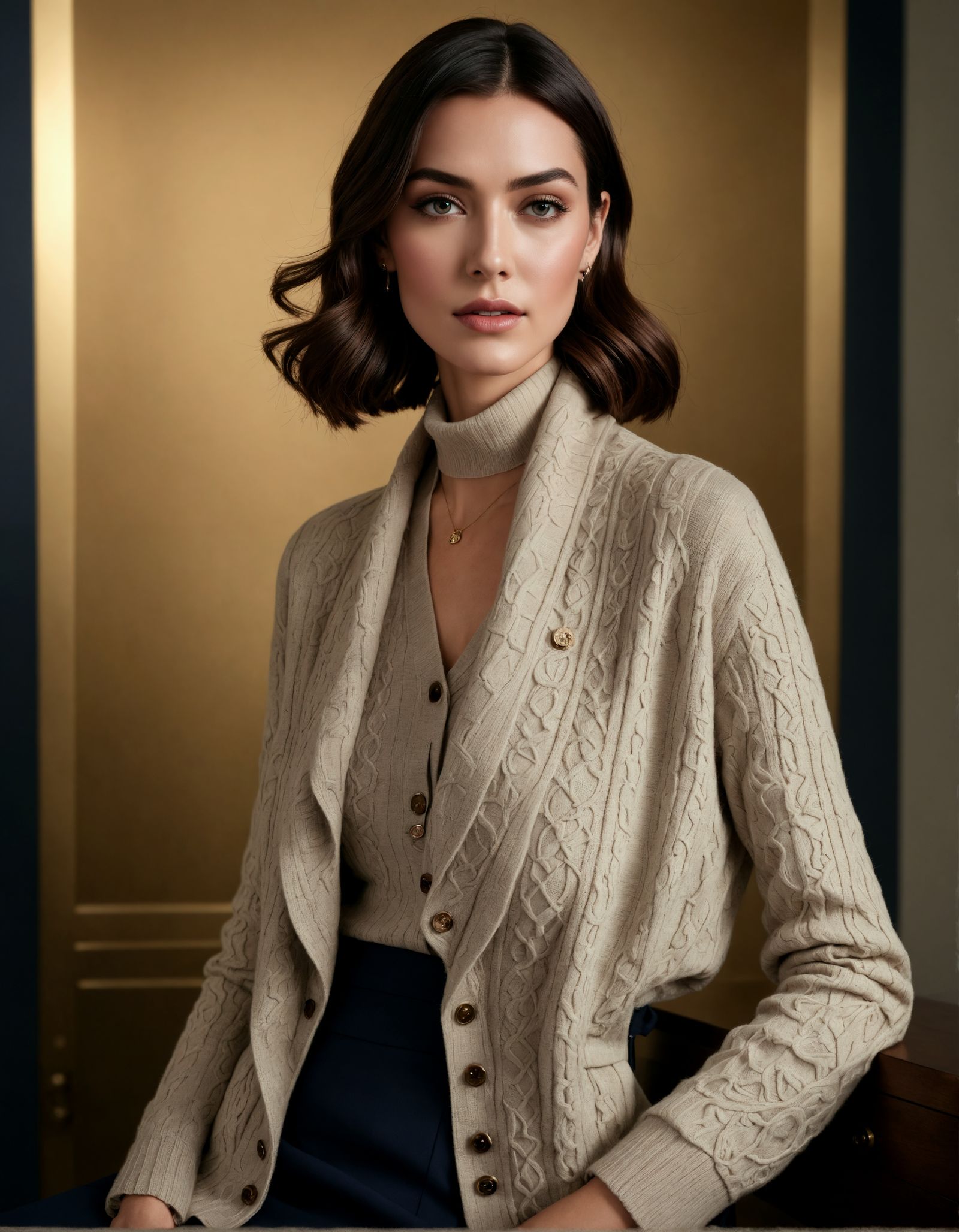 Luxurious Chic Woman in French Fashion Inspiration