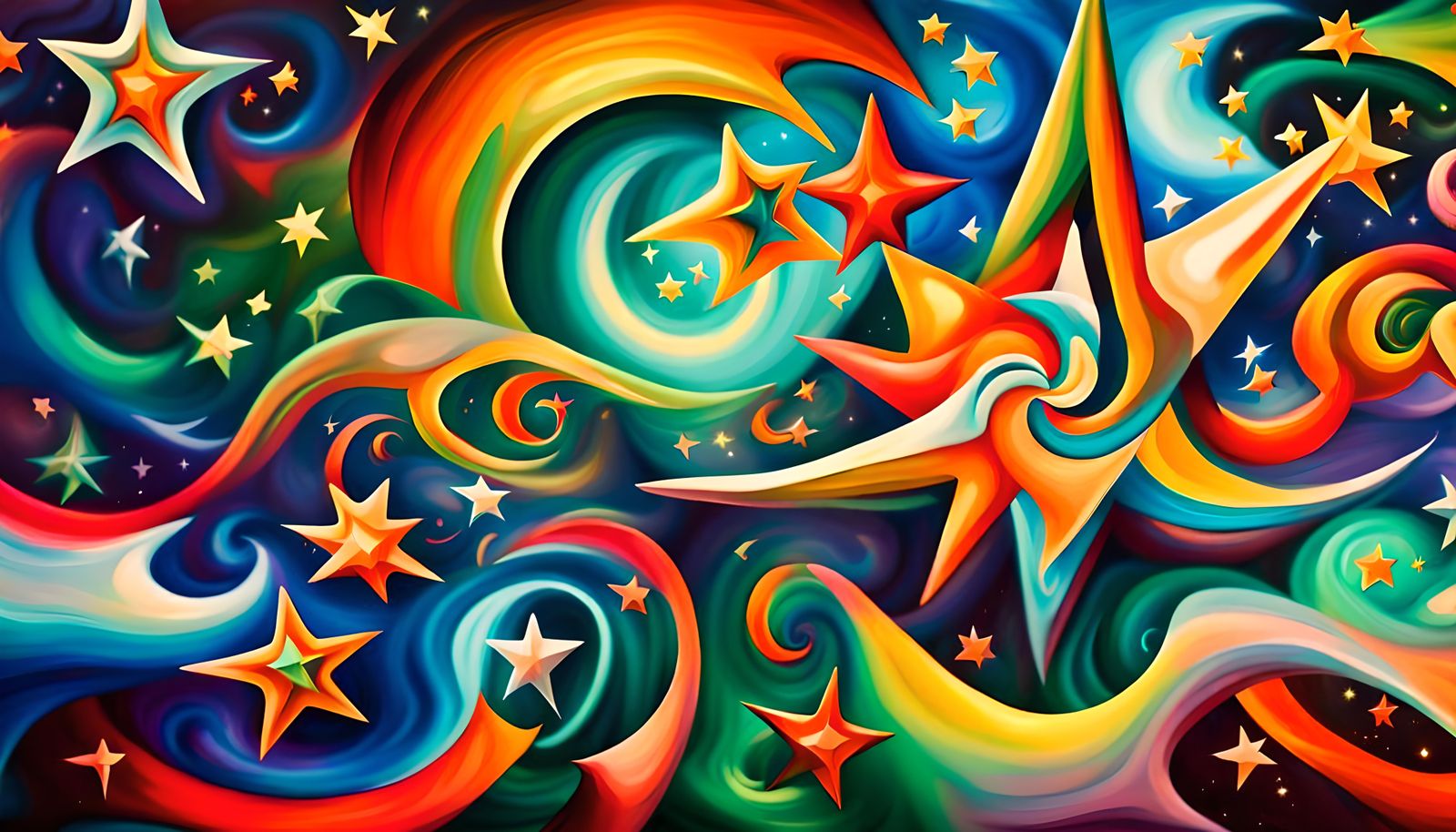 Vivid Swirling Newborn Stars in Iridescent Plasma