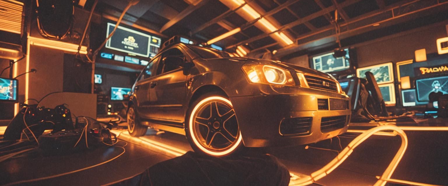 Gamer Immersed in Cinematic Console Setup