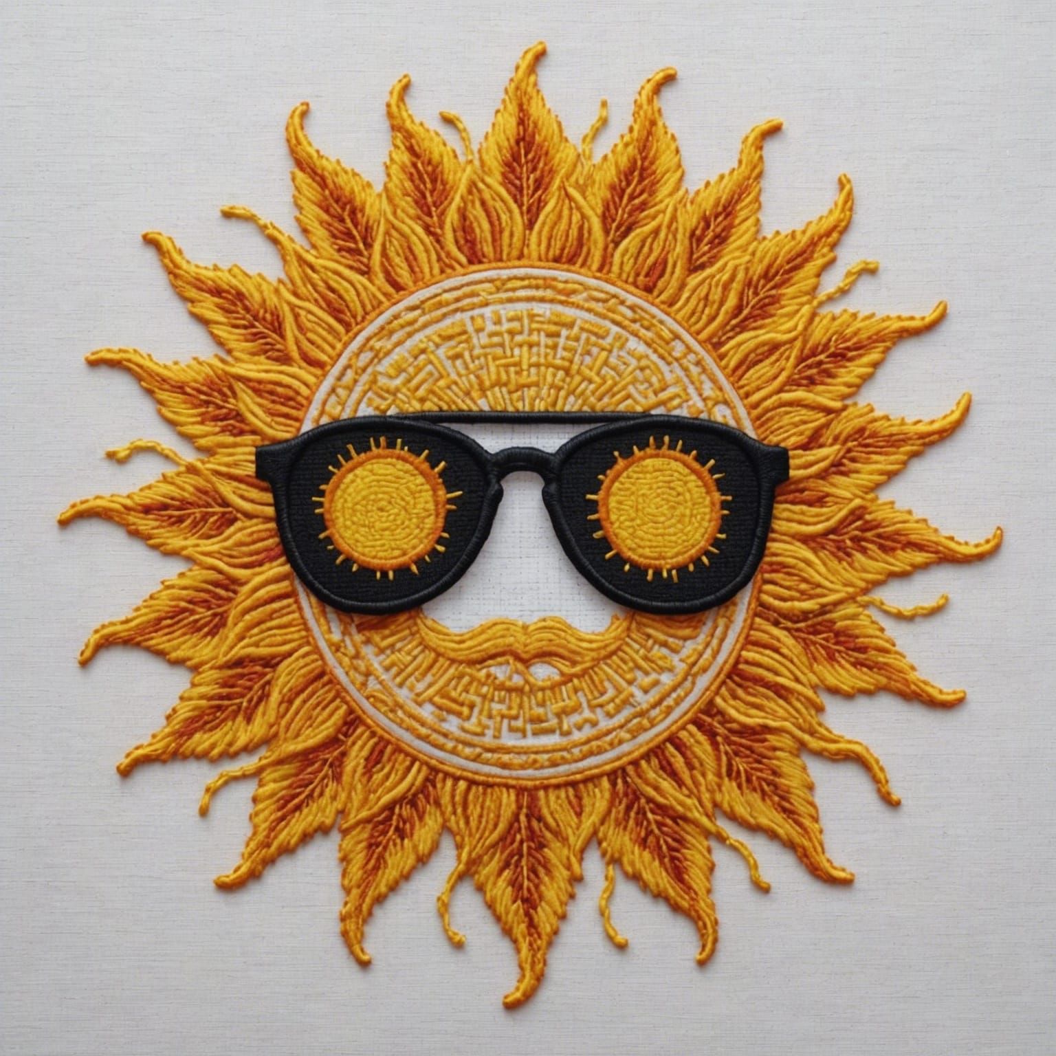 Cross Stitch Sun with Shades Embroidery