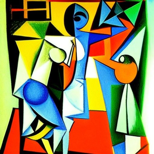 Harvest Festival Dance in Cubist Style