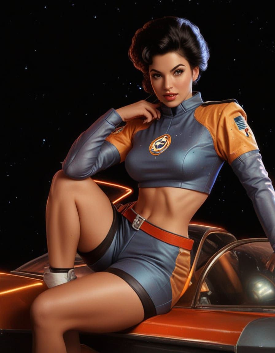 Retro Science Fiction Space Cadet Pinup