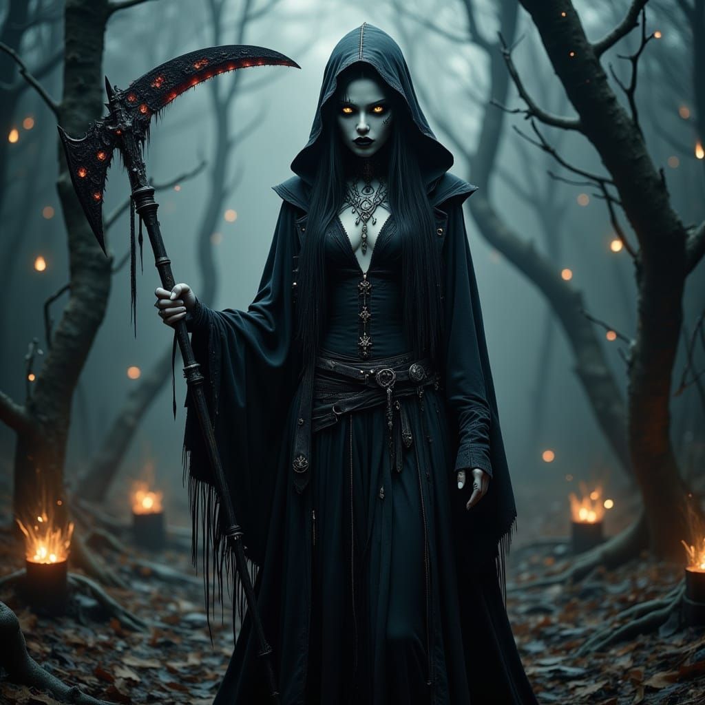 Gothic Grim Reaper in Twisted Forest