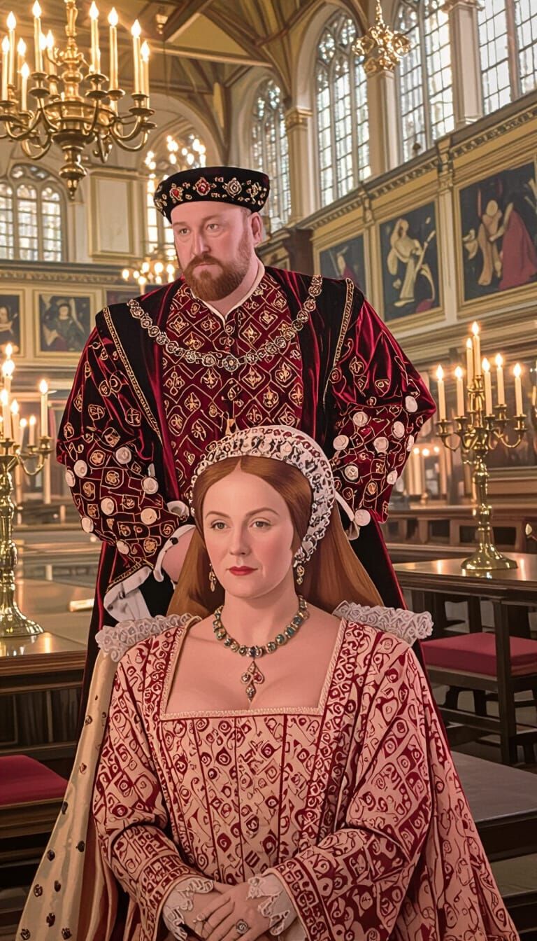 Henry VIII and Jane Seymour in Tudor Regal Hall
