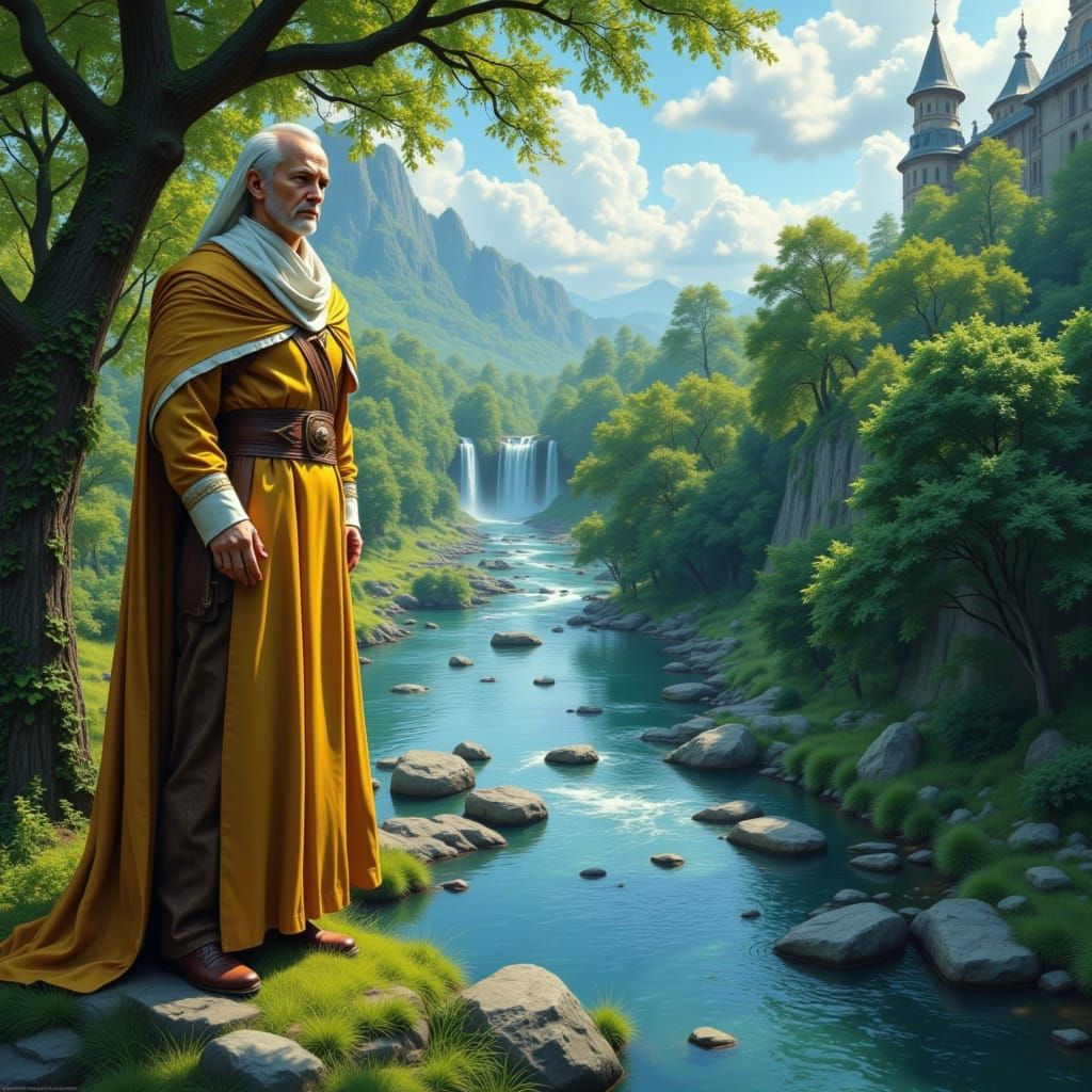 Picard as Elf in Rivendell, Impressionistic Realism