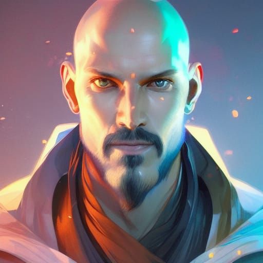 Male Mage Portrait with Dynamic Lighting