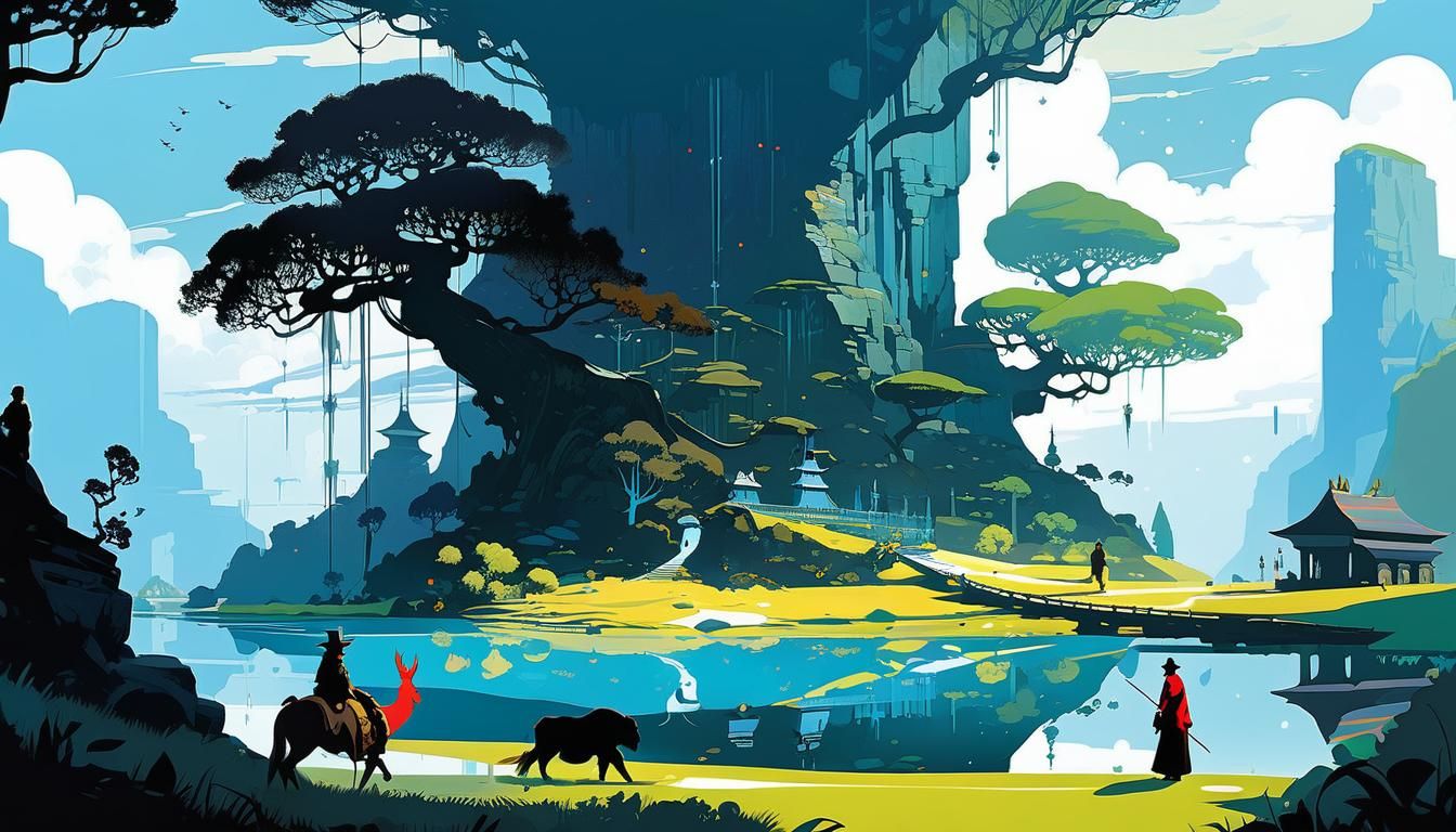 Mythical Realms: Oil Painting Landscape