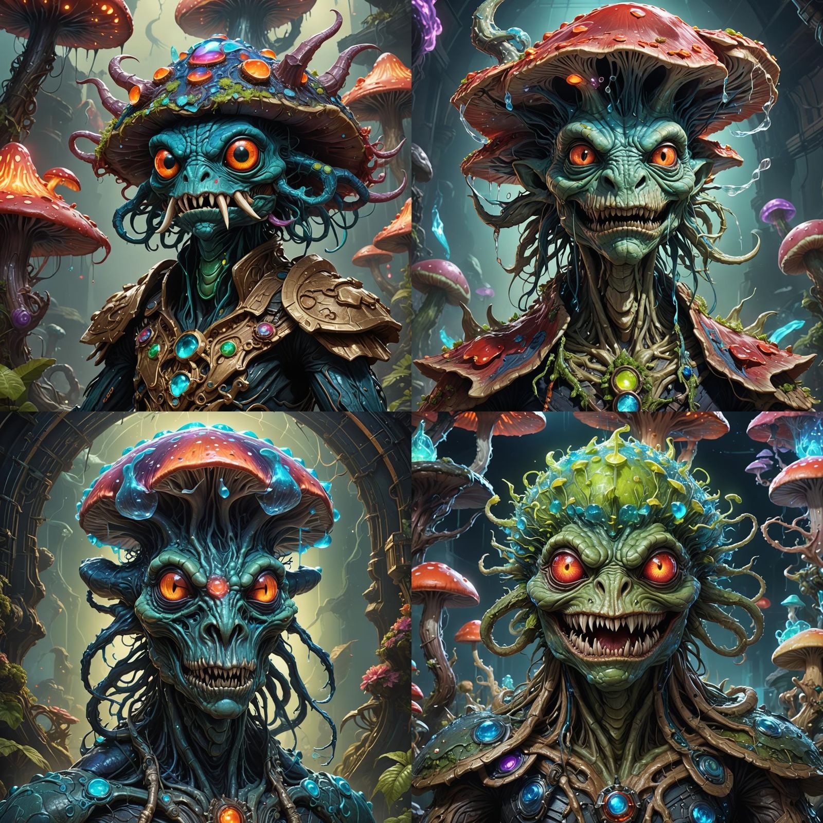 Bioluminescent Demonic Entity in Eldritch Portrait