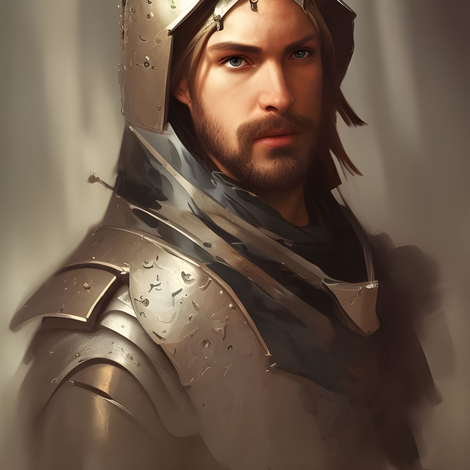 French Knight Templar Portrait in Digital Art Style