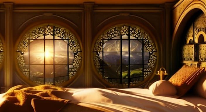 Luxurious Bedroom with Fantasy Realm Views