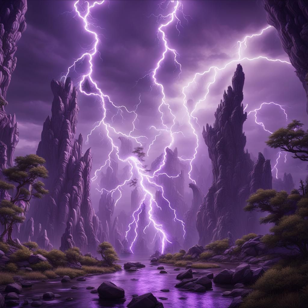 Mohawk Thunder Beings Singing Lightning Bolts: Fantasy Art