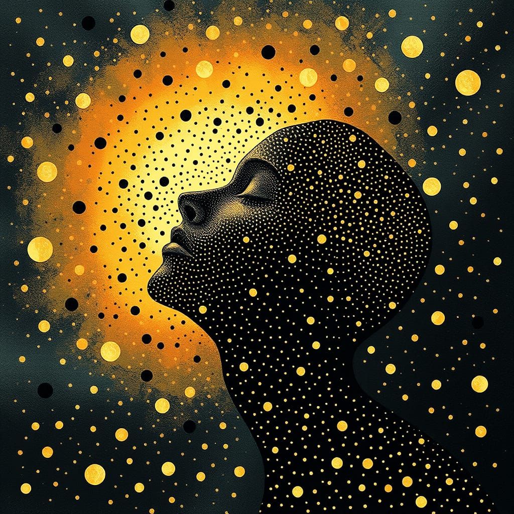 Abstract Mindscape of Thoughts and Dots