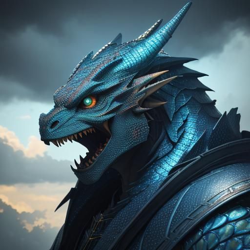 Hyperrealistic Dragon Face Concept Art