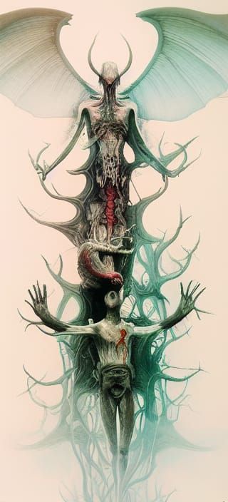 Dark Surrealism: Demon Brain Dream in High Detail