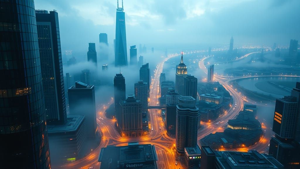 Cyberpunk Cityscape in Neon Lights