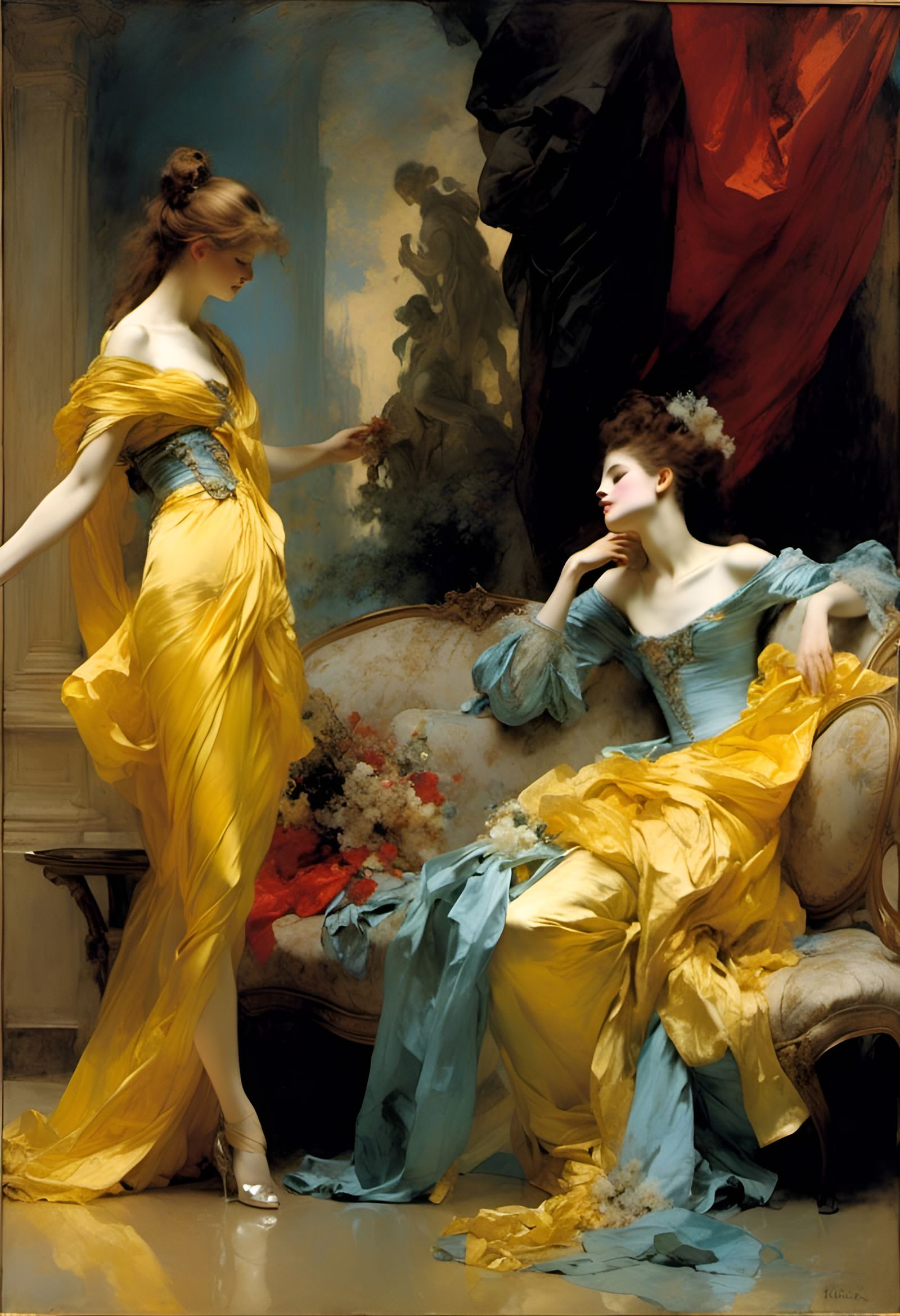 Fashion selections being modeled for Lady Francesca Bartelli