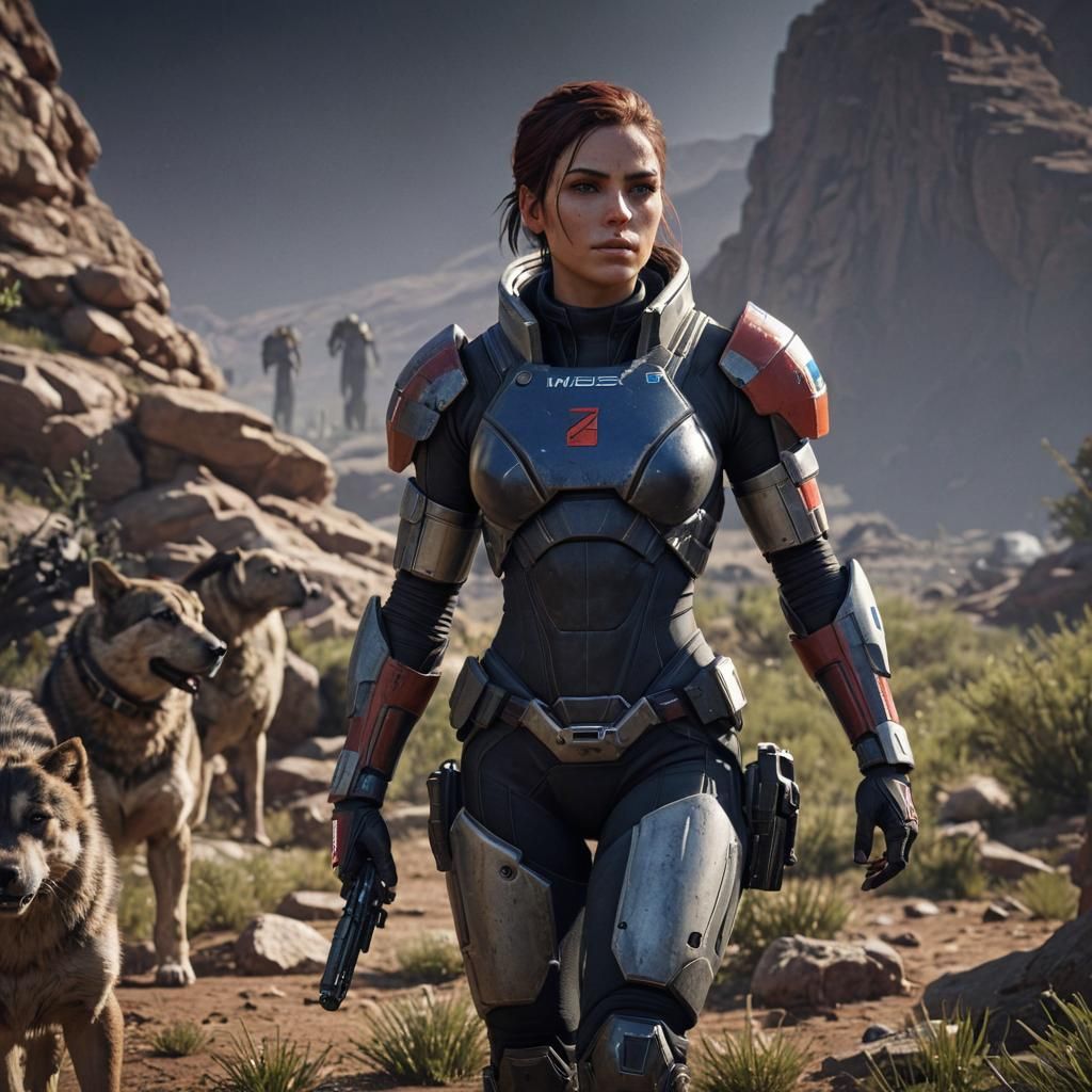 Female Shepherd in 3D Game Cinematic Style