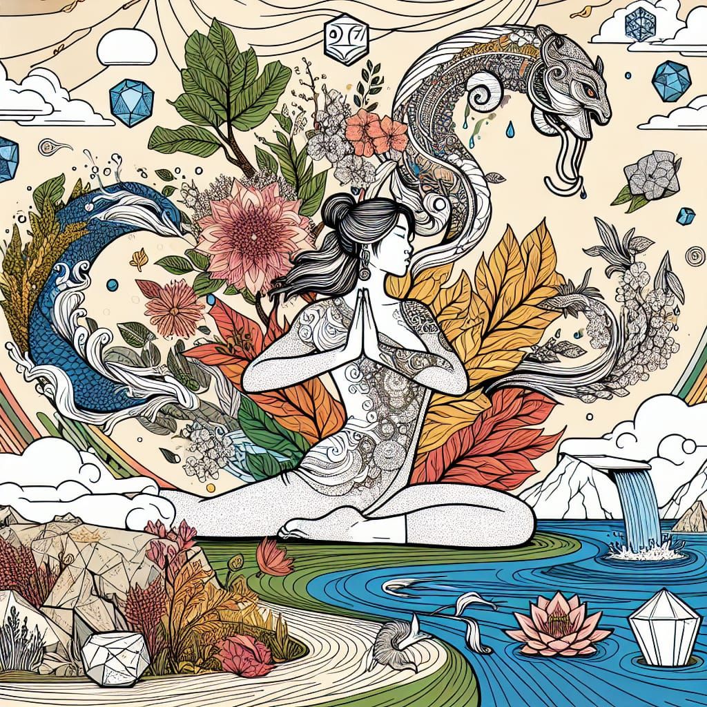 Divine Yoga: A Comic-Style Libra Zodiac Artwork