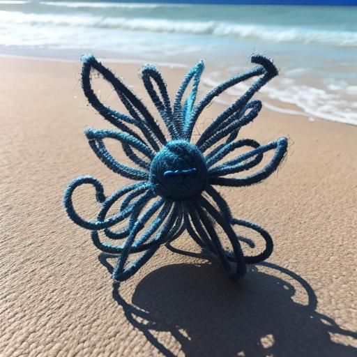 String Creature's Beach Day in Intricate Detail