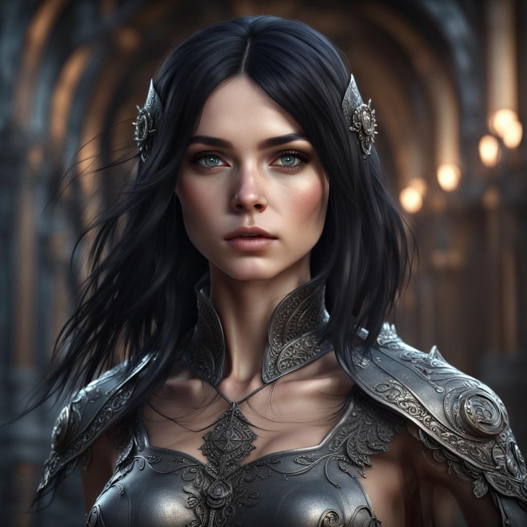 Black haired girl with grey eyes #2