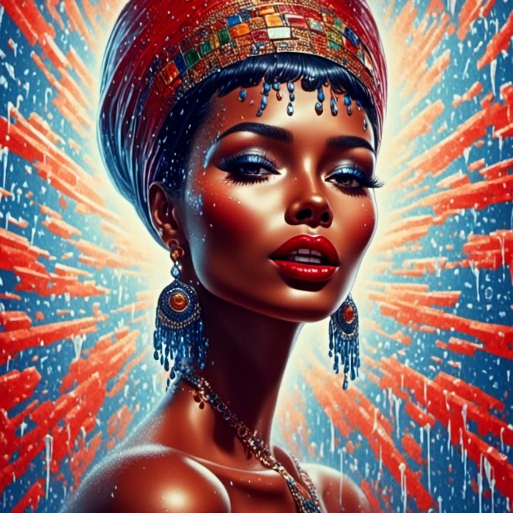 Cinematic Portrait: African Woman with 60s Mod Hair