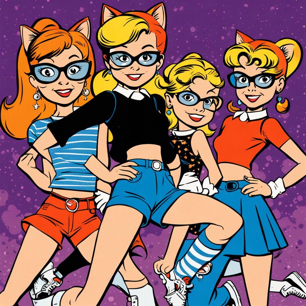 Josie and the Pussycats in Archie Comics Style